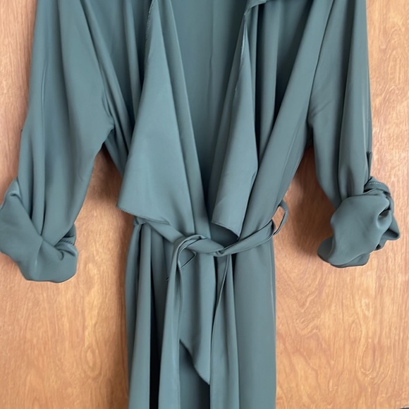 Boohoo Plus Waterfall Military Detail Belted Jacket - Picture 5 of 8